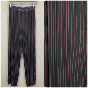 Tommy John Men’s Striped Second Skin Sleep Pant Green and Red Size M